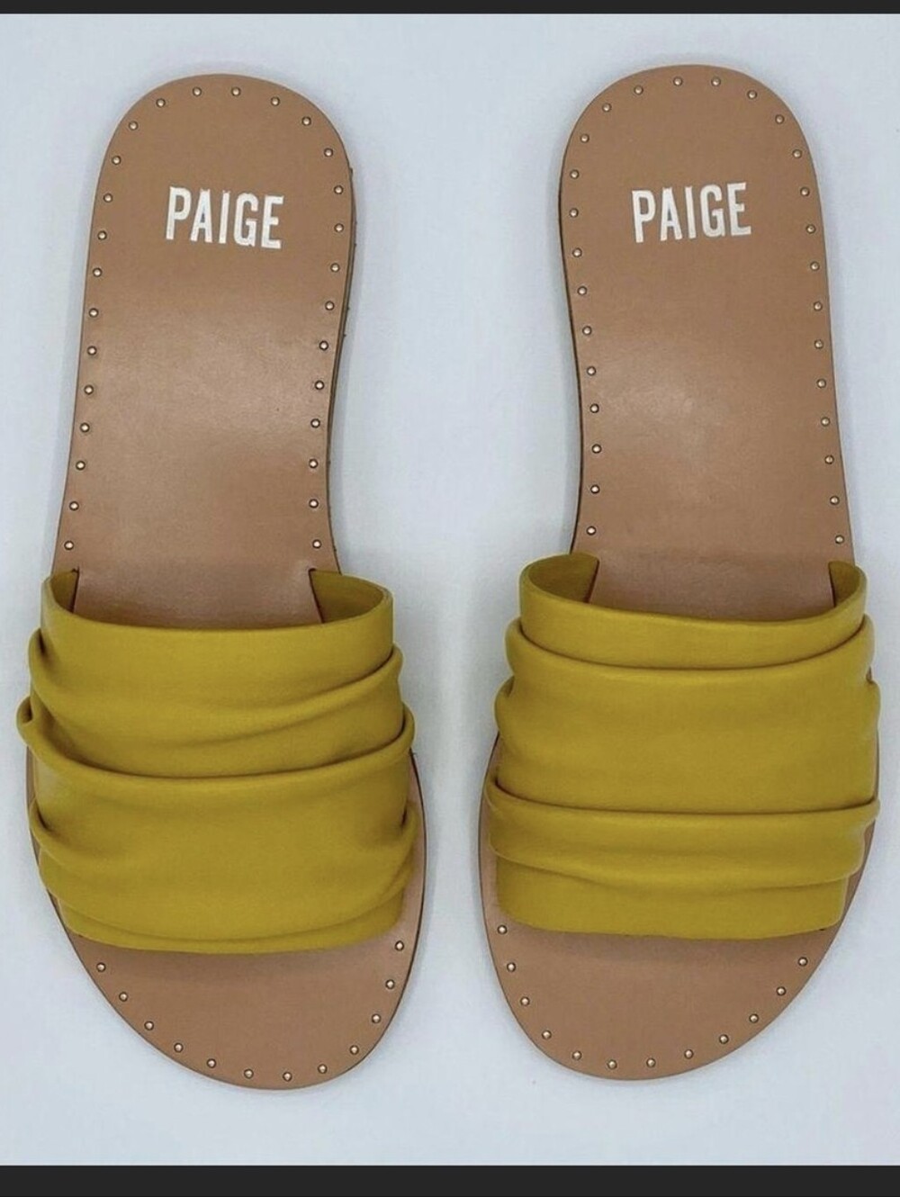 PAIGE Size 7.5 Emilia Leather Sandal Mustard Yellow